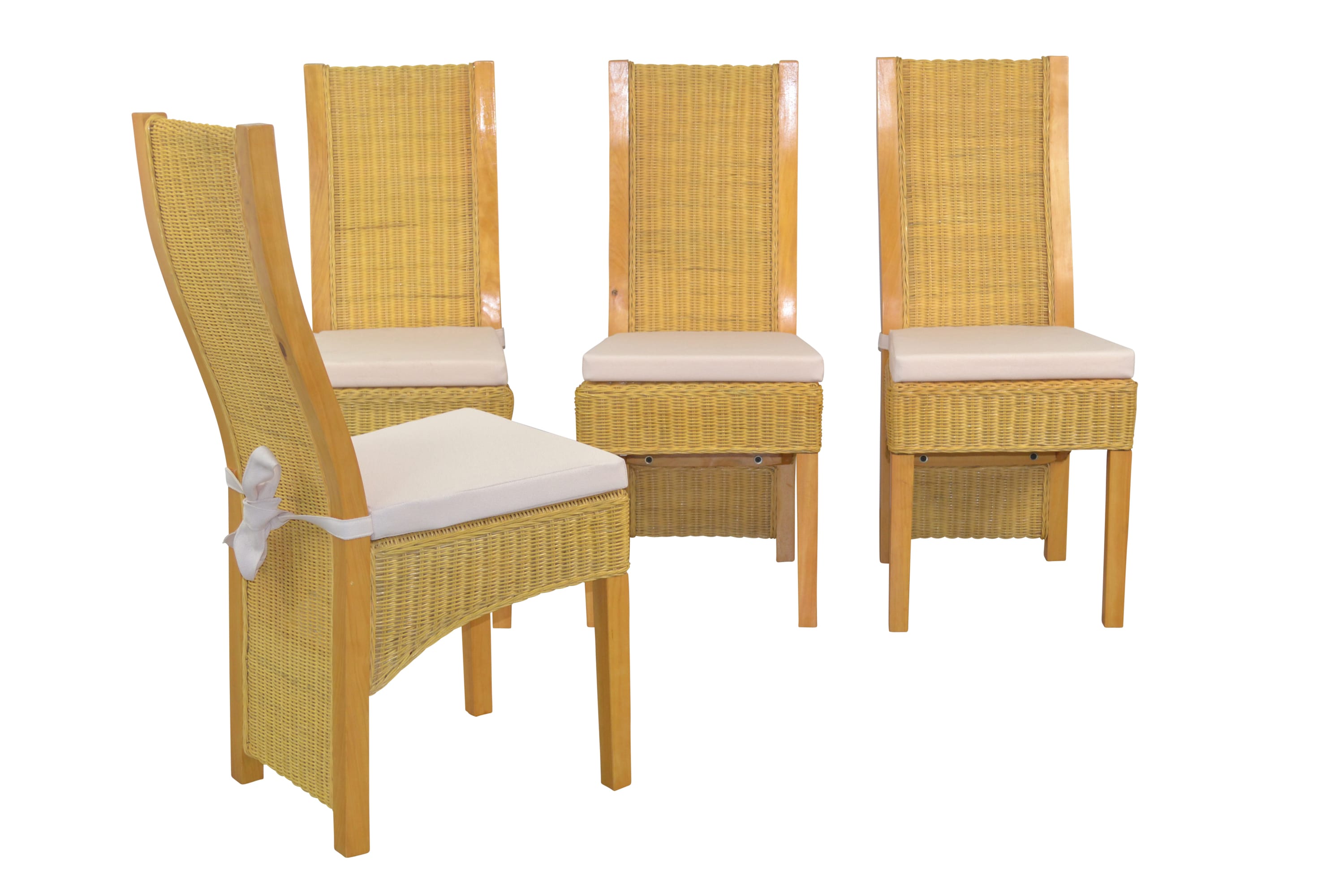 m&ouml;bel direkt online Rattanstuhl 4er-Set mit Sitzkissen 