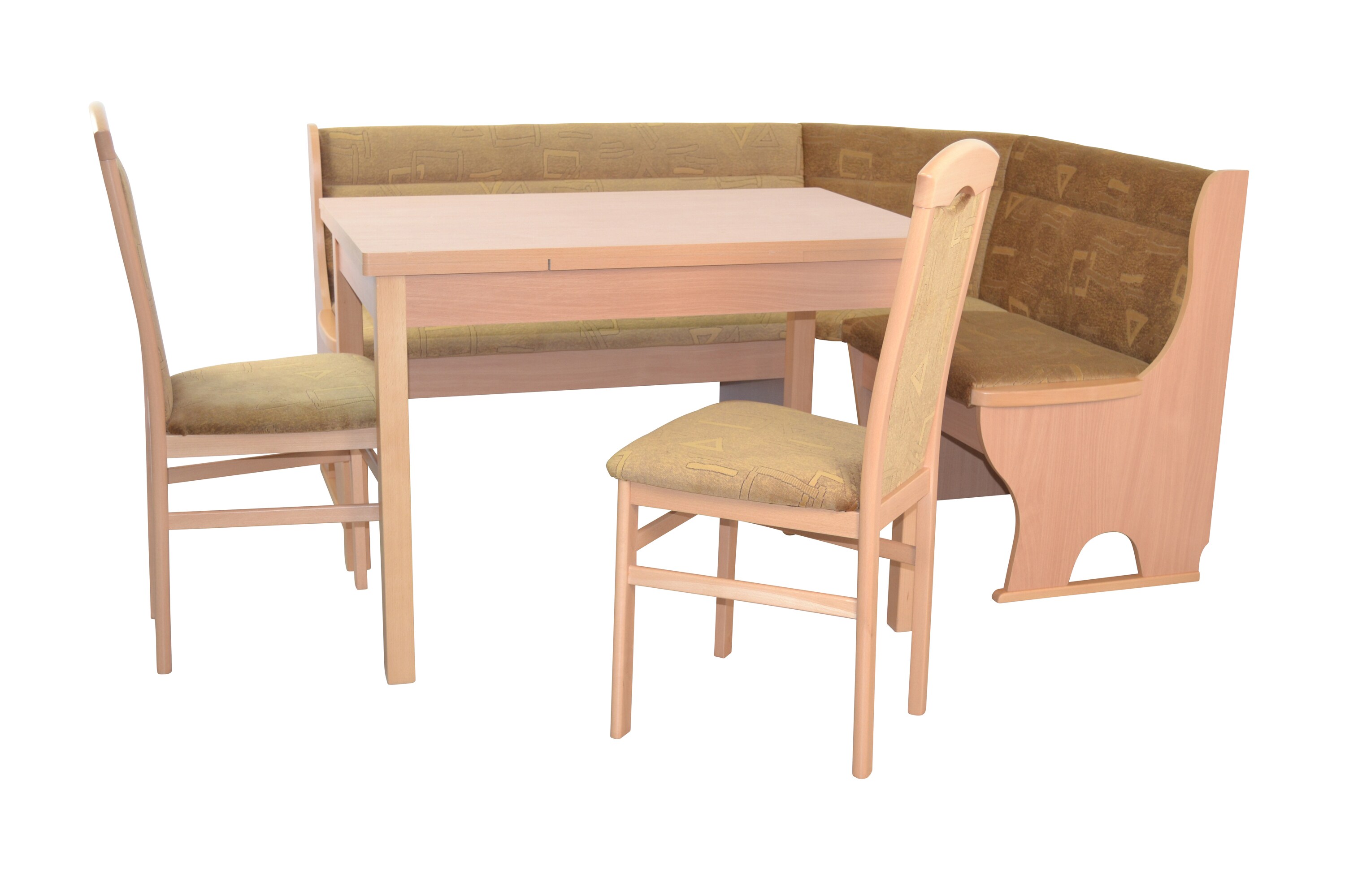 m&ouml;bel direkt online 4tlg. Eckbankgruppe In drei Holzdekoren und drei Stofffarben 