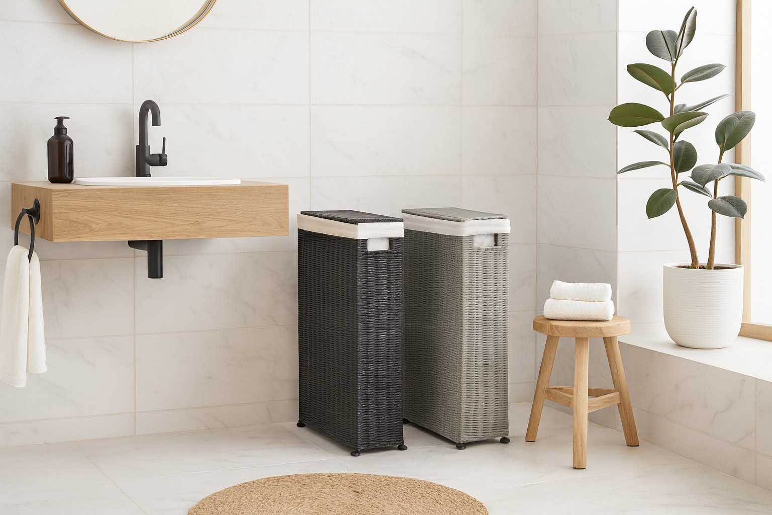 m&ouml;bel direkt online W&auml;schesammler Raumspar-W&auml;schekorb 