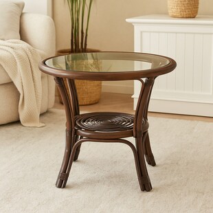 möbel direkt online Rattantisch mit Glasplatte Karl 