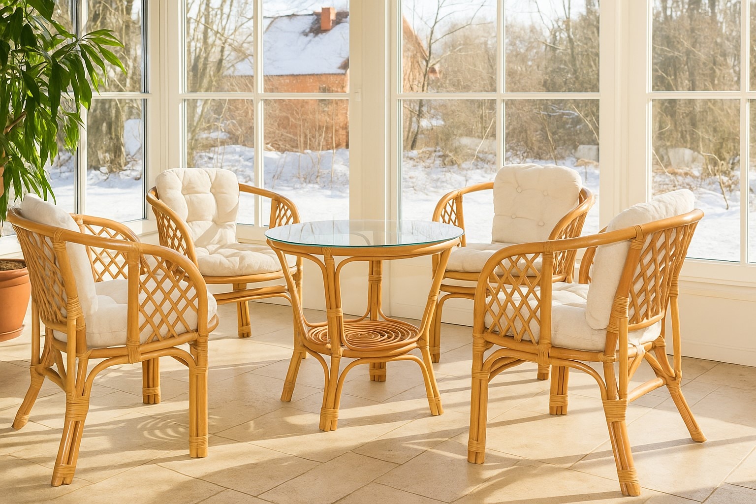 m&ouml;bel direkt online 9tlg. Rattansitzgruppe Regina 