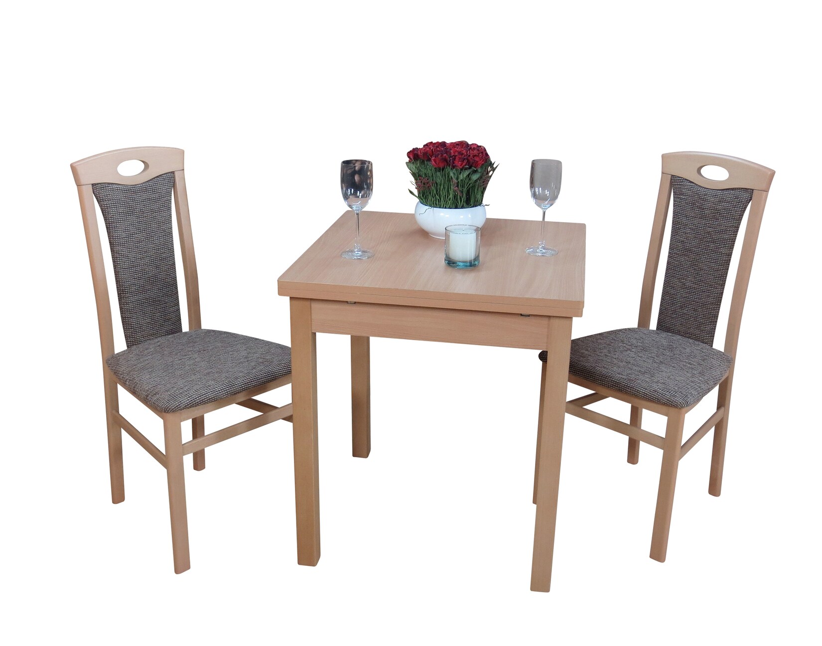 möbel direkt online Essgruppe 3-teilig - "Dinner for Two" Kassel I buche natur-nuss dunkel