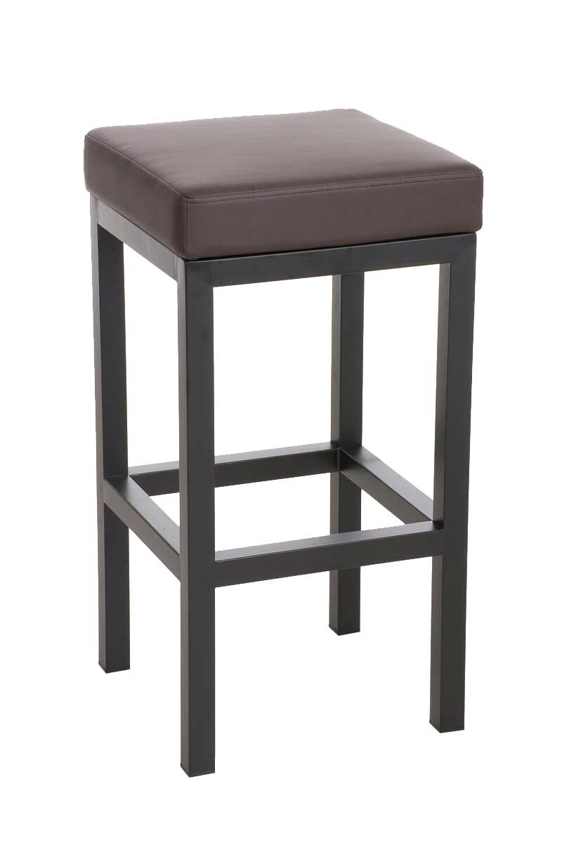 CLP Barhocker Taylor I Sitzhöhe 78 cm I Gepolsterter Barstuhl mit Kunstlederbezug I Tresenhocker mit schwarzem Metallgestell