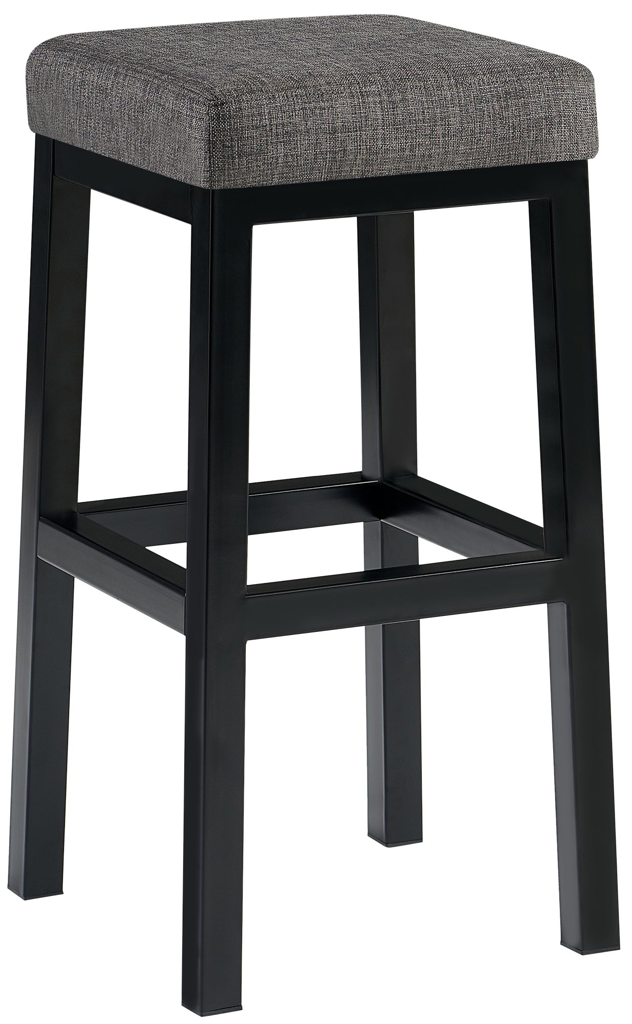 CLP Barhocker Taylor I Sitzh&ouml;he 78 cm I Gepolsterter Barstuhl mit Stoffbezug I Tresenhocker mit schwarzem Metallgestell 
