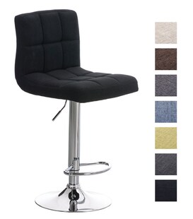 CLP Barhocker Peru Mit Stoffbezug I Höhenverstellbarer Barstuhl Mit Lehne I Thekenhocker Mit Metallgestell In Chrom-Optik 