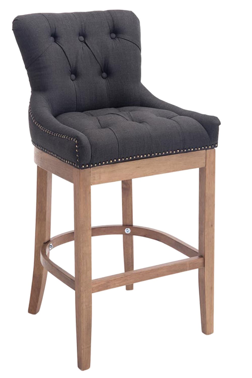 CLP Barhocker Lakewood Stoff-Bezug I Gepolsterter Tresenstuhl I Gestell Aus Holz 