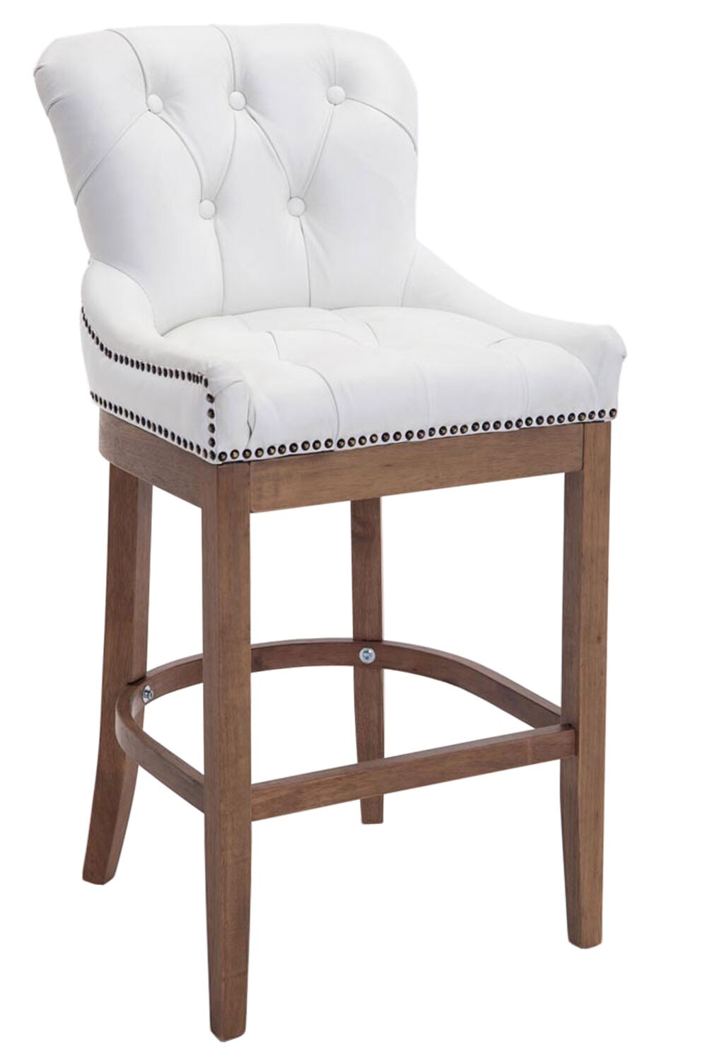 CLP Barhocker Lakewood Echtleder-Bezug I Gepolstert I Gestell Aus Hellem Holz 