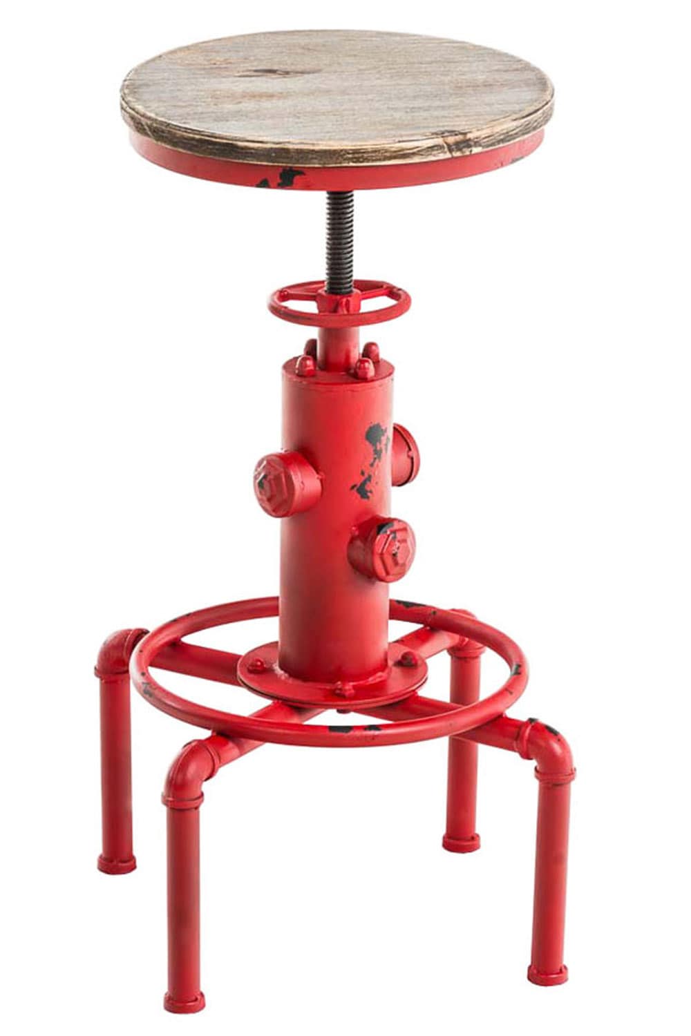 CLP Metall-Barhocker Lumos mit h&ouml;henverstellbarem Holzsitz I Thekenhocker mit Fu&szlig;st&uuml;tze I In verschiedenen Farben erh&auml;ltlich 