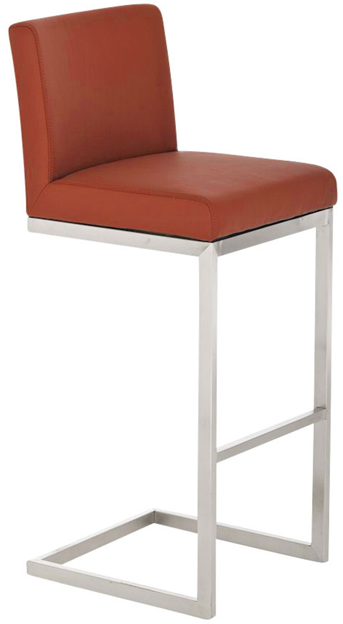 CLP Barhocker mit Lehne Paros, Freischwinger Barstuhl mit Kunstlederbezug, Gestell aus Edelstahl, Tresenstuhl bis 240 kg belastbar 