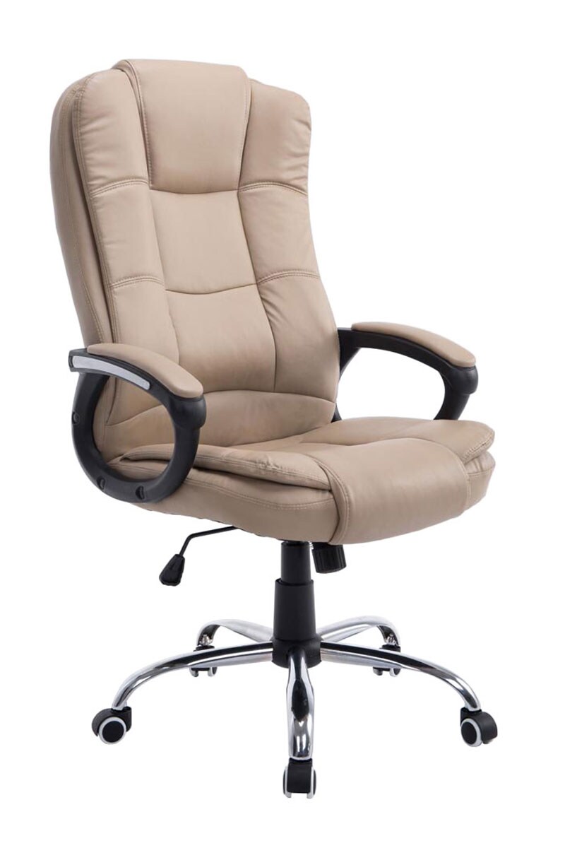 CLP Chefsessel Enno I H&ouml;henverstellbarer B&uuml;rostuhl Mit Kunstlederbezug Und Laufrollen I Gepolsterter Schreibtischstuhl Mit Wippfunktion 