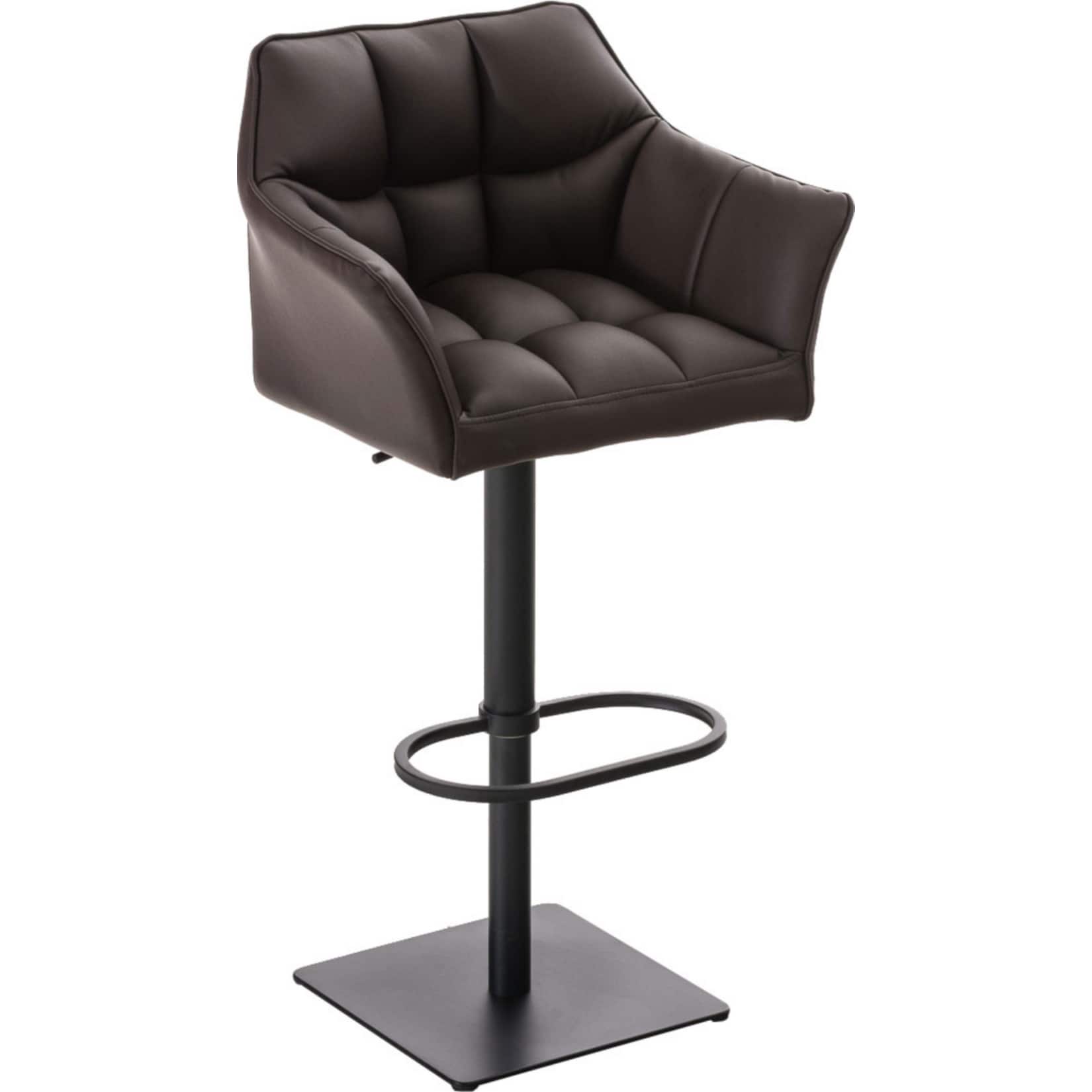 CLP Barhocker Damaso mit Kunstlederbezug I H&ouml;henverstellbarer Barstuhl mit Fu&szlig;st&uuml;tze I Thekenhocker bis 240 kg belastbar 
