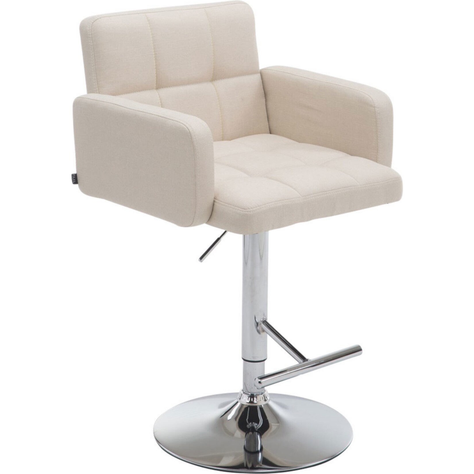 CLP Barhocker Los Angeles Stoff | H&ouml;henverstellbarer Barstuhl Mit Drehbarem Sitz | Bistrohocker Mit Metallgestell Und Fu&szlig;st&uuml;tze 