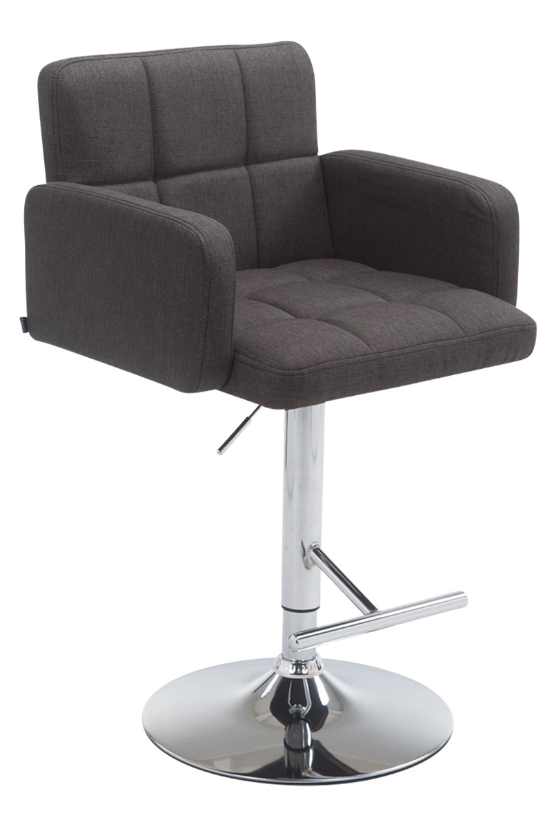 CLP Barhocker Los Angeles Stoff | H&ouml;henverstellbarer Barstuhl Mit Drehbarem Sitz | Bistrohocker Mit Metallgestell Und Fu&szlig;st&uuml;tze 