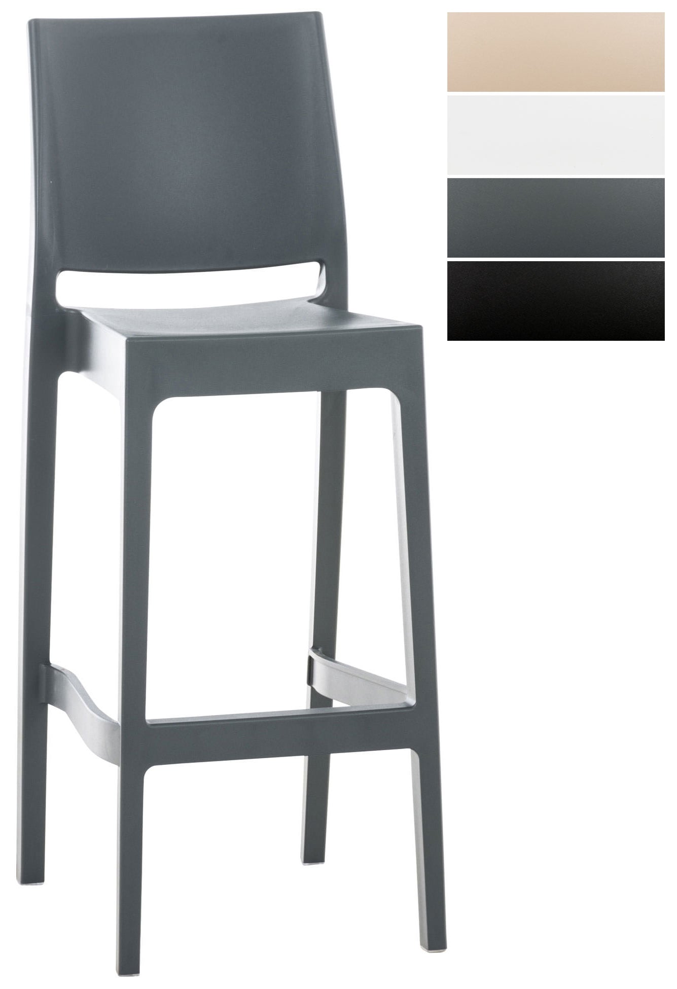 CLP Barhocker Maya I Tresenhocker Mit Fu&szlig;st&uuml;tze Und Hoher R&uuml;ckenlehne I Bistrostuhl Aus Wetterbest&auml;ndigem Kunststoff 