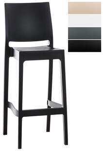 CLP Barhocker Maya I Tresenhocker Mit Fußstütze Und Hoher Rückenlehne I Bistrostuhl Aus Wetterbeständigem Kunststoff 