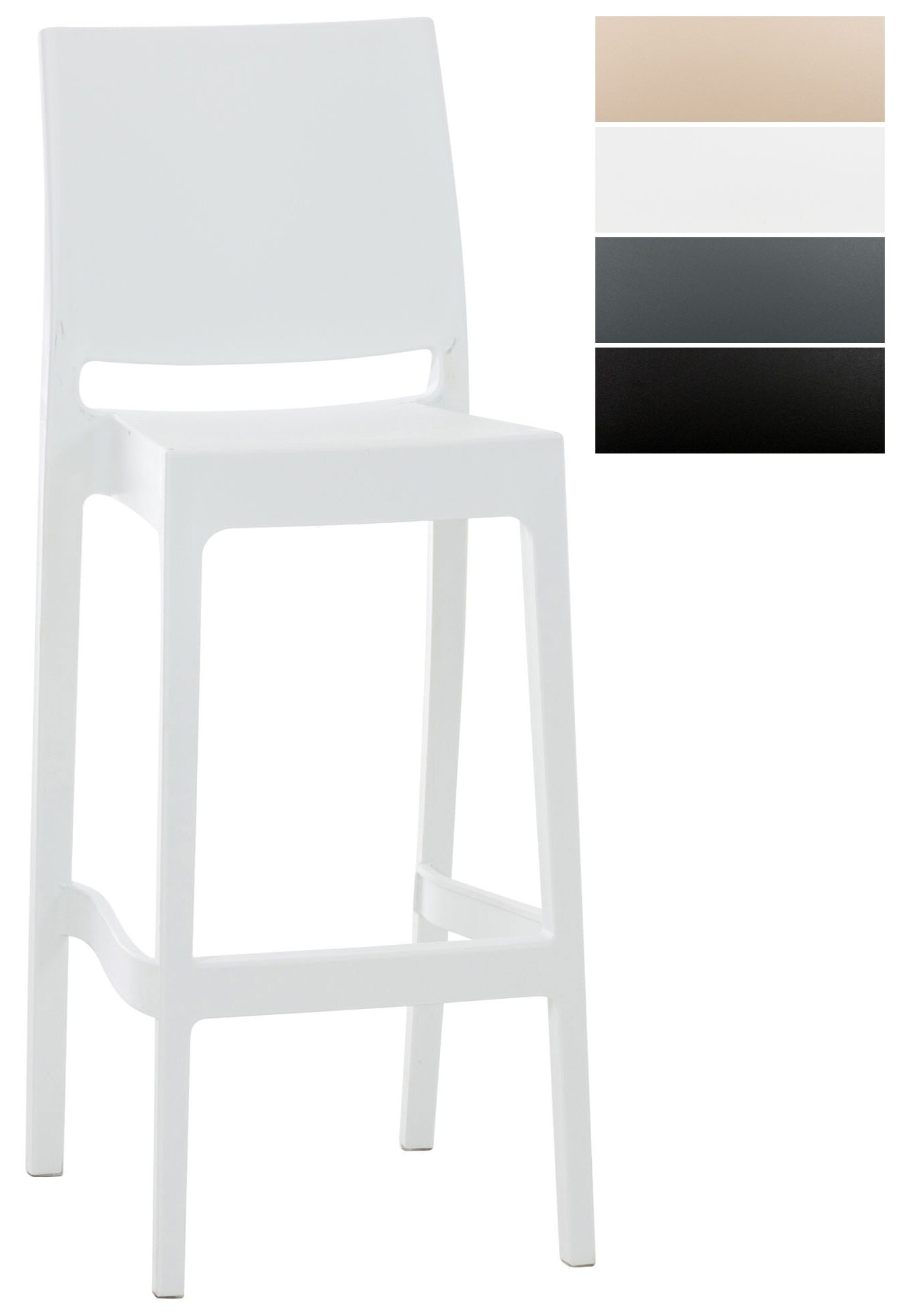 CLP Barhocker Maya I Tresenhocker Mit Fu&szlig;st&uuml;tze Und Hoher R&uuml;ckenlehne I Bistrostuhl Aus Wetterbest&auml;ndigem Kunststoff 