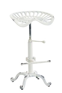 CLP Barhocker Butch mit gusseisernem Sitz & Fußstütze | Thekenhocker mit Metallgestell | Höhenverstellbar & belastbar bis 150 kg 