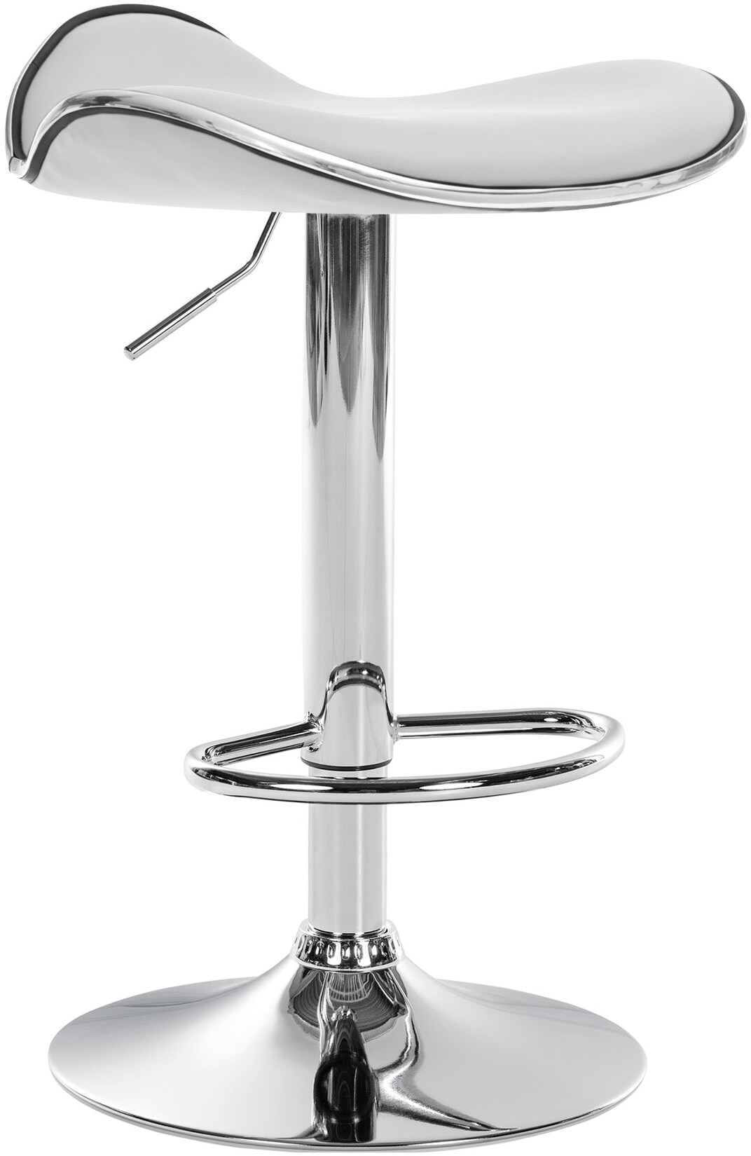 Tabouret de shanghai en métal blanc en blanc dans un look chromé