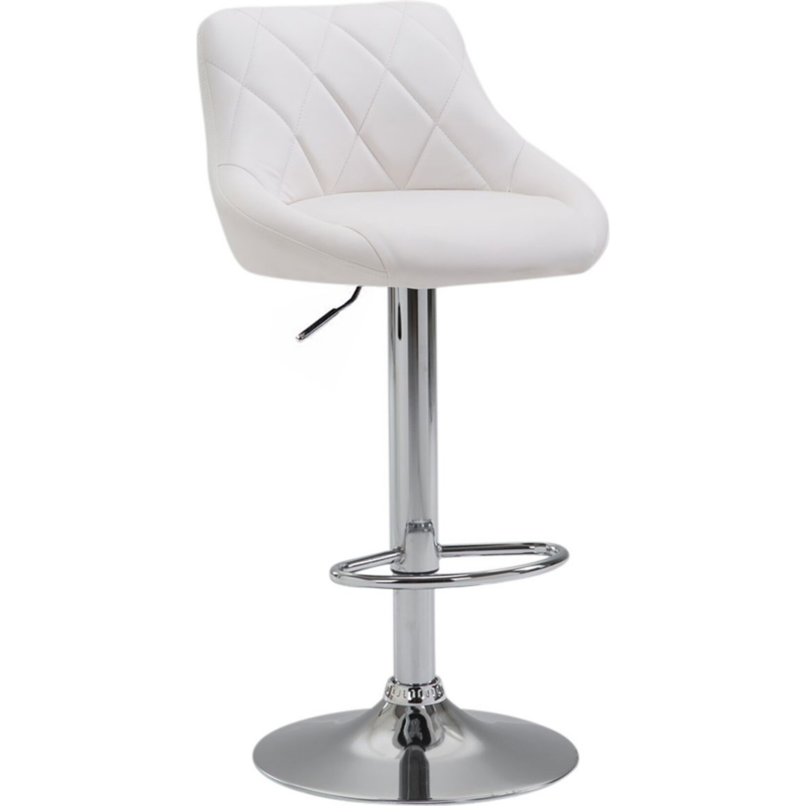 CLP Barhocker Lazio Mit Kunstlederbezug I Drehbarer Thekenhocker Mit Fu&szlig;st&uuml;tze I H&ouml;henverstellbarer Barstuhl Mit Trompetenfu&szlig; 