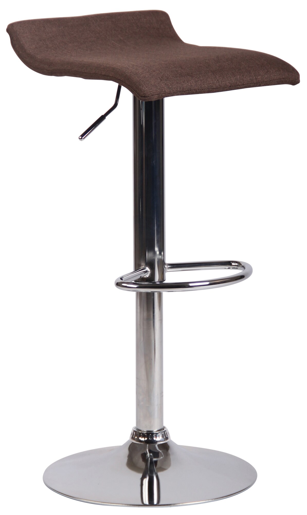 CLP Barhocker DYN V2 Stoff I H&ouml;henverstellbarer Thekenhocker mit Fu&szlig;st&uuml;tze I Tresenhocker mit Trompetenfu&szlig; 