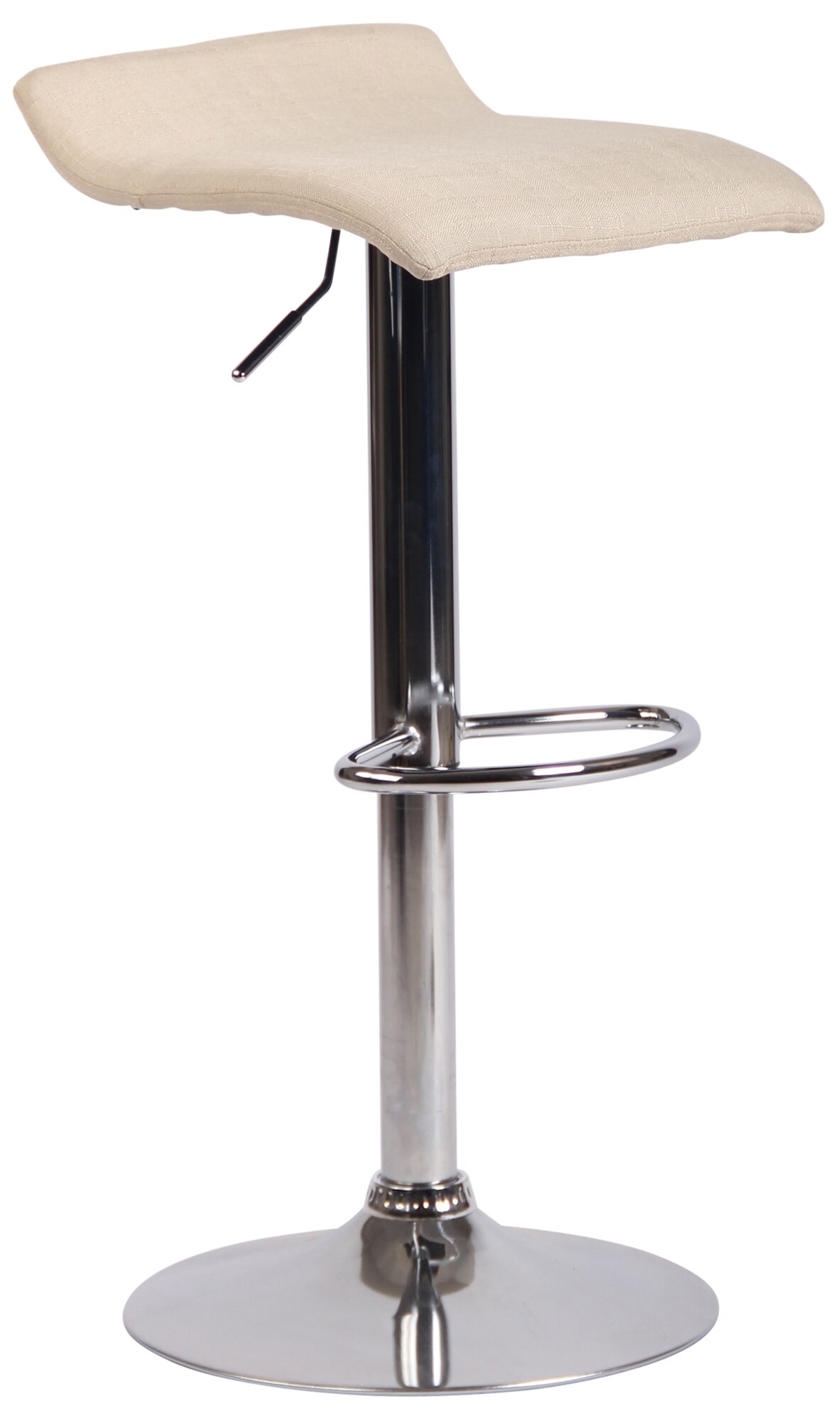 CLP Barhocker DYN V2 Stoff I H&ouml;henverstellbarer Thekenhocker mit Fu&szlig;st&uuml;tze I Tresenhocker mit Trompetenfu&szlig; 