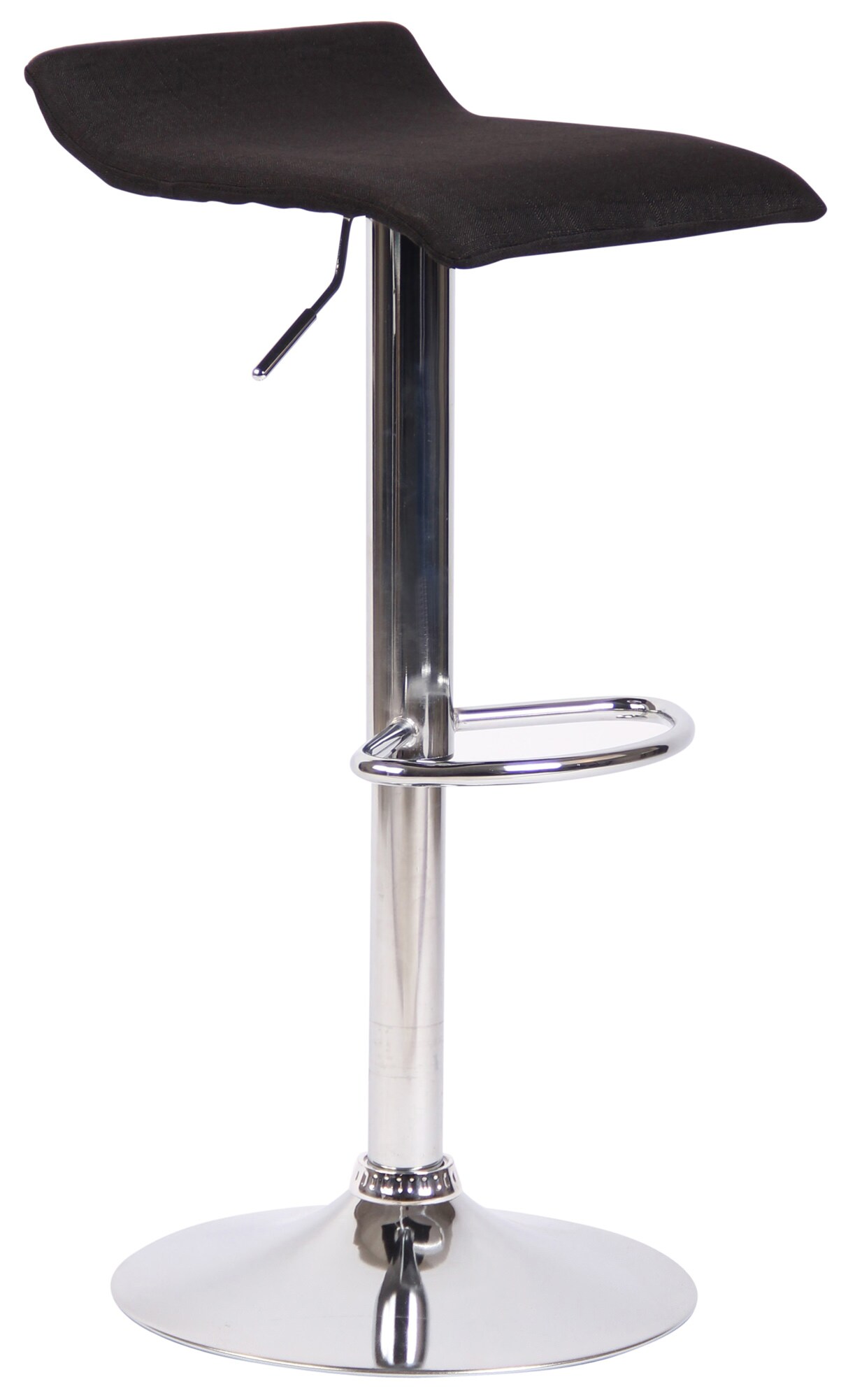 CLP Barhocker DYN V2 Stoff I H&ouml;henverstellbarer Thekenhocker mit Fu&szlig;st&uuml;tze I Tresenhocker mit Trompetenfu&szlig; 