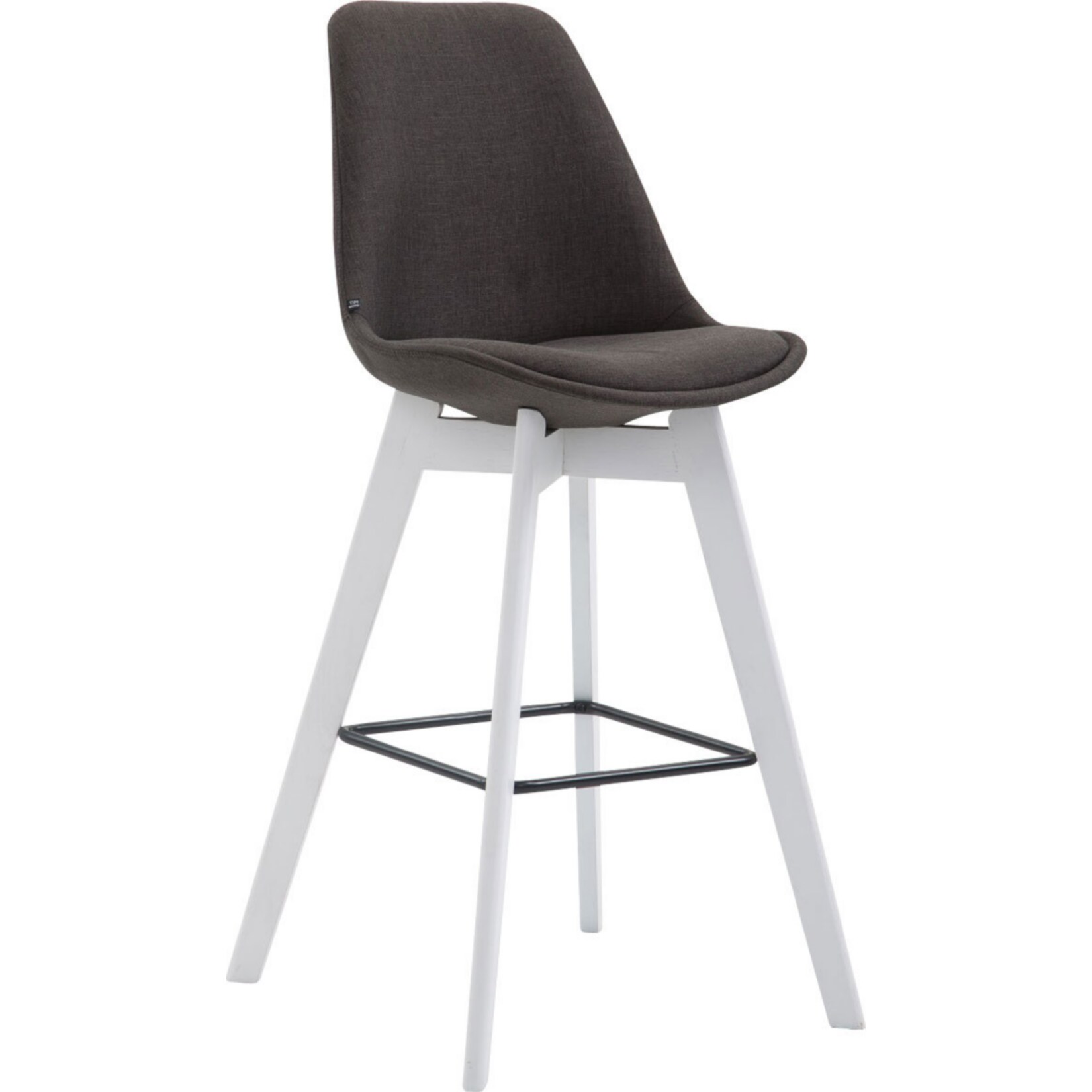 CLP Barhocker METZ mit Stoffbezug I Thekenhocker mit Eichenholzgestell und Fu&szlig;st&uuml;tze I Barstuhl mit Lehne I In verschiedenen Farben erh&auml;ltlich 