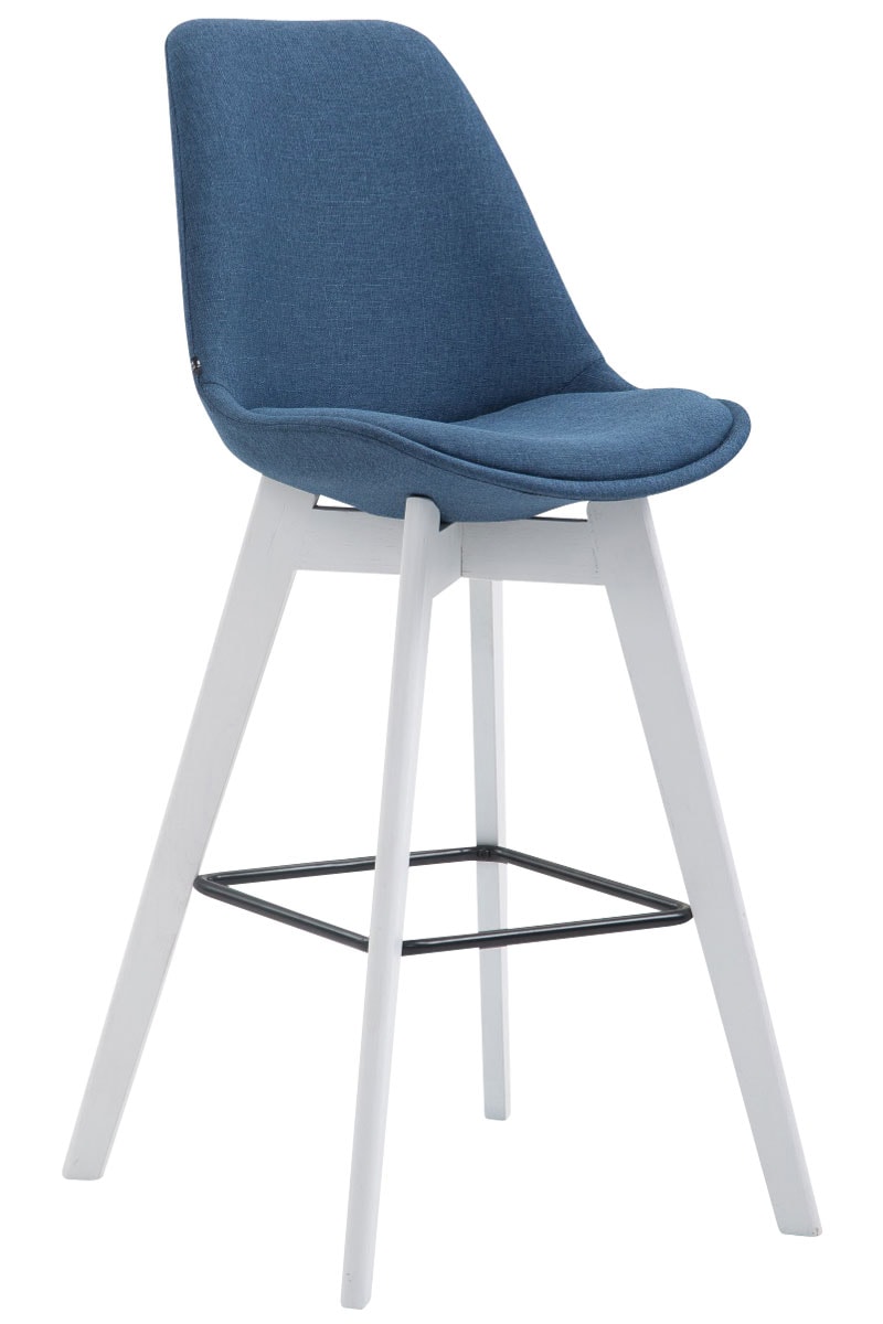 CLP Barhocker METZ mit Stoffbezug I Thekenhocker mit Eichenholzgestell und Fu&szlig;st&uuml;tze I Barstuhl mit Lehne I In verschiedenen Farben erh&auml;ltlich 