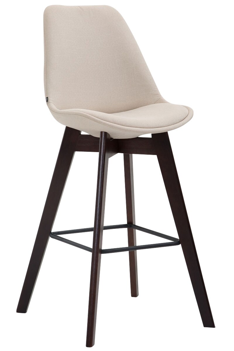 CLP Barhocker METZ mit Stoffbezug I Thekenhocker mit Eichenholzgestell und Fu&szlig;st&uuml;tze I Barstuhl mit Lehne I In verschiedenen Farben erh&auml;ltlich 