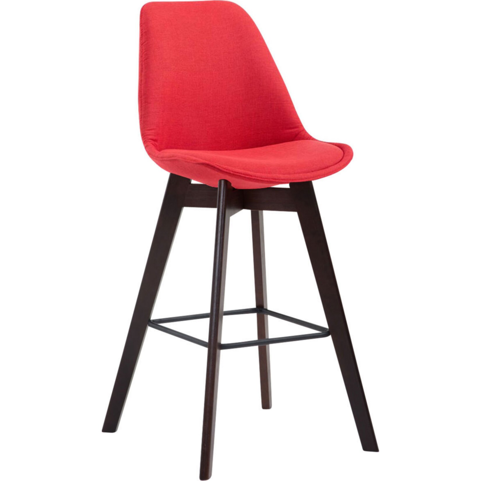 CLP Barhocker METZ mit Stoffbezug I Thekenhocker mit Eichenholzgestell und Fu&szlig;st&uuml;tze I Barstuhl mit Lehne I In verschiedenen Farben erh&auml;ltlich 