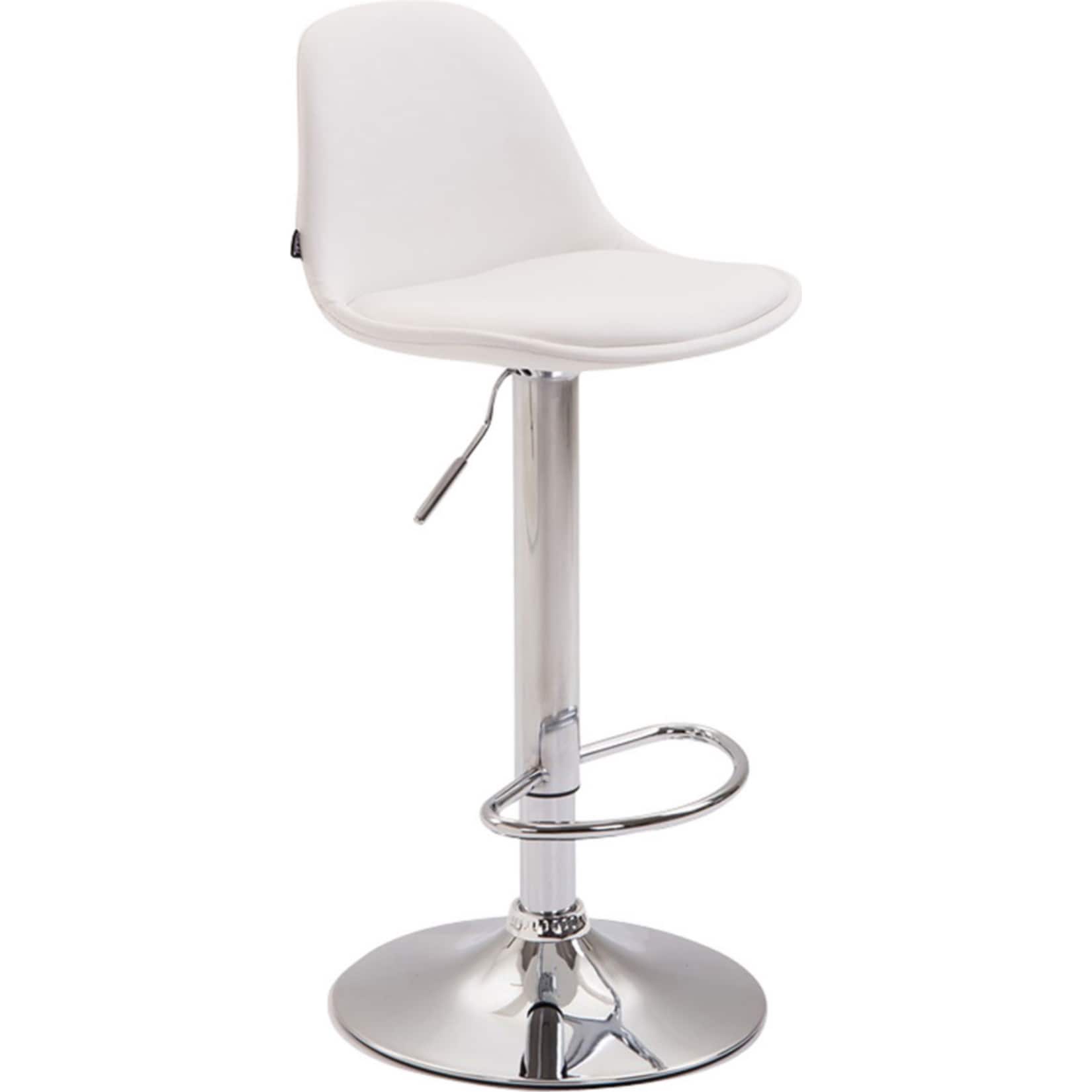 CLP Barhocker Kiel Kunstleder Mit Metall-Gestell I Barstuhl Mit Lehne Und Fu&szlig;st&uuml;tze I Drehbar Und H&ouml;henverstellbar 