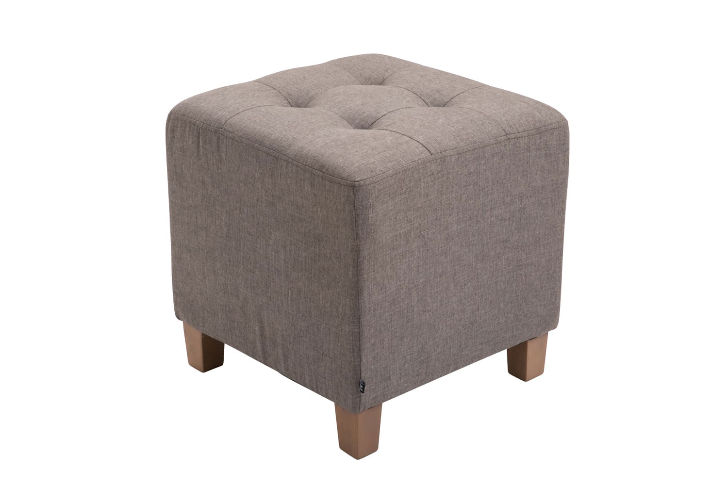 CLP Sitzhocker Pharao I Gepolsterter Sitzw&uuml;rfel Mit Stoff-Bezug I Helle Holzbeine 