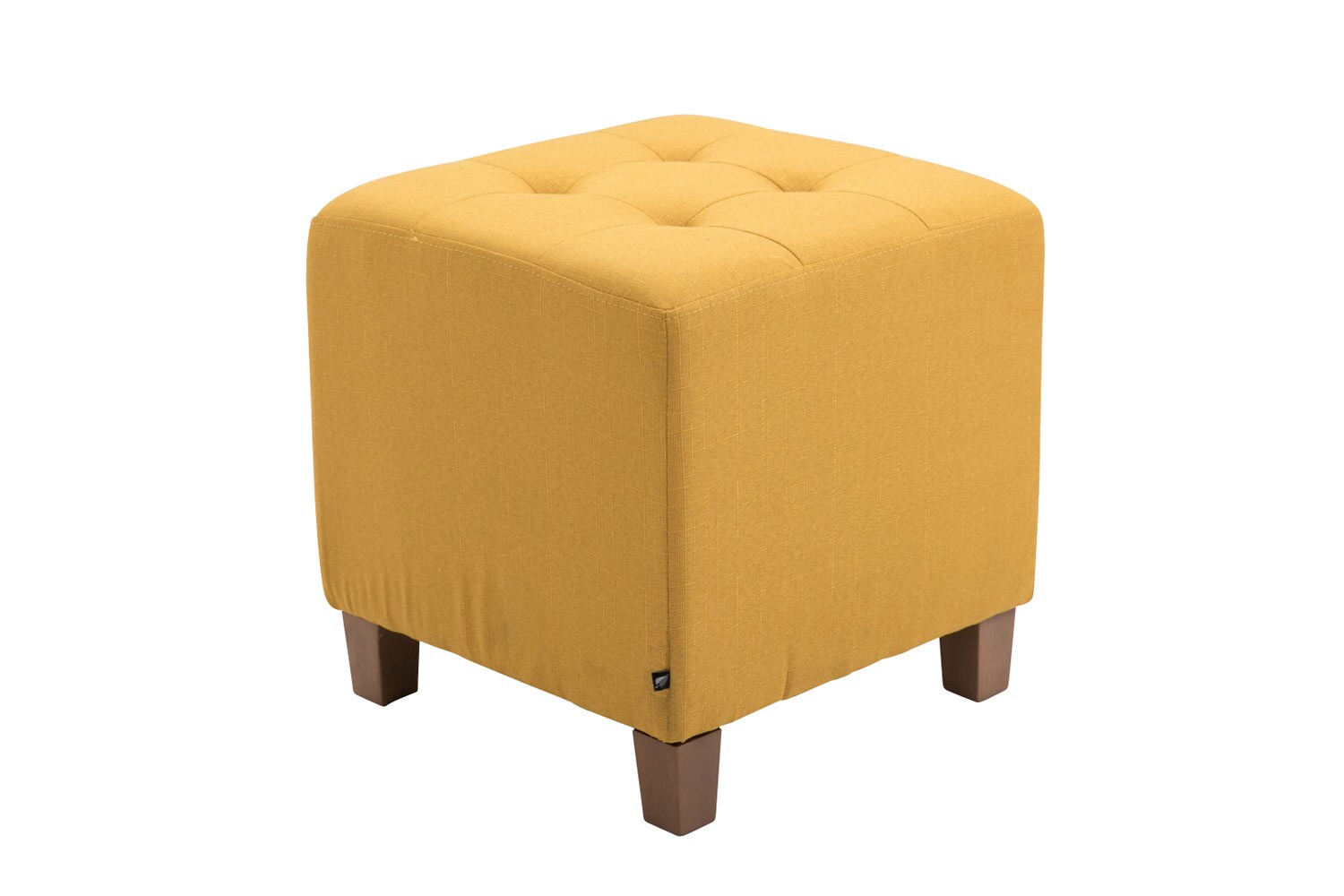 CLP Sitzhocker Pharao I Gepolsterter Sitzw&uuml;rfel Mit Stoff-Bezug I Helle Holzbeine 