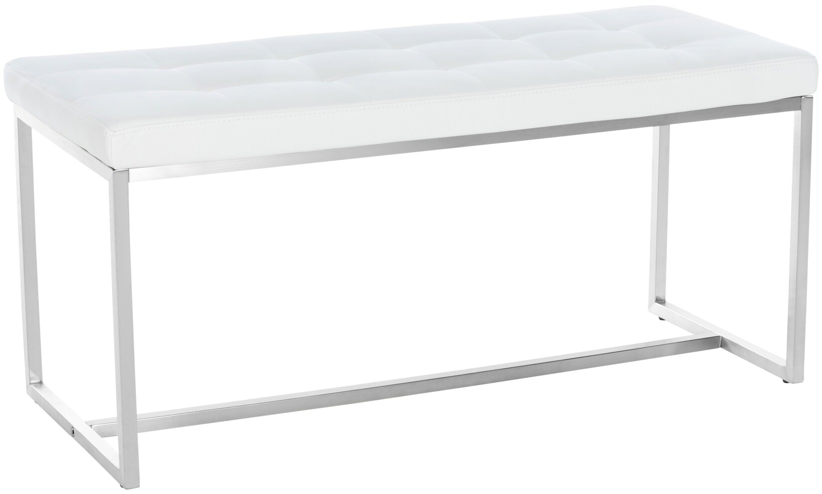 CLP Edelstahl Küchenbank Barci Kunstleder I Moderne 2er-Sitzbank Mit Polsterung Für Esszimmer Und Küche Und Büro I Sitzhöhe 48 CM