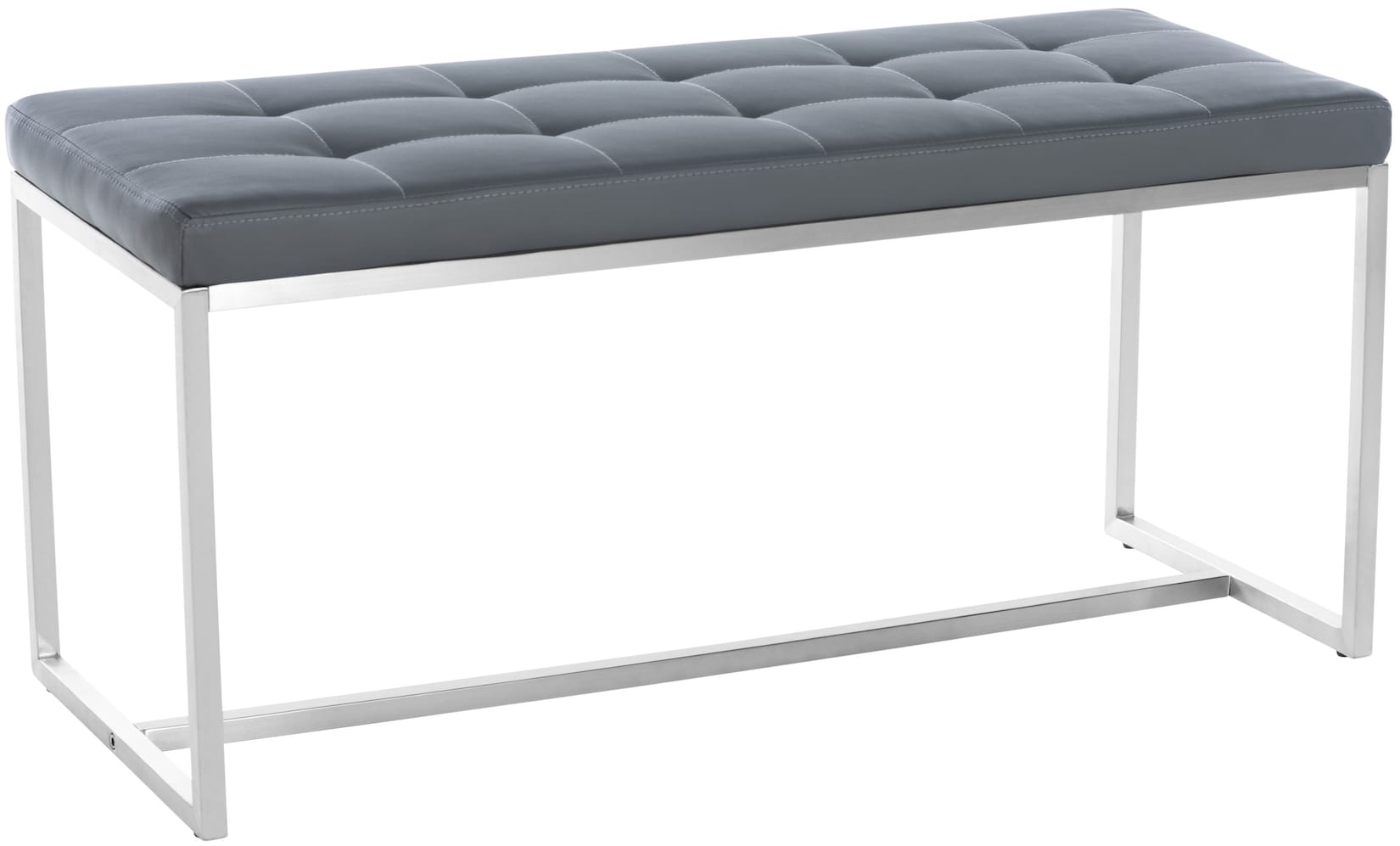 CLP Edelstahl Küchenbank Barci Kunstleder I Moderne 2er-Sitzbank Mit Polsterung Für Esszimmer Und Küche Und Büro I Sitzhöhe 48 CM