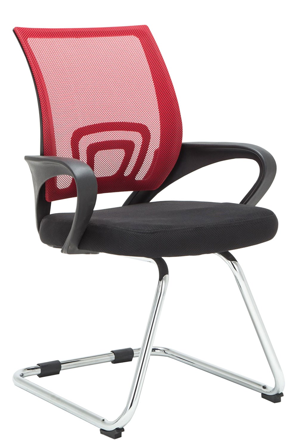 CLP Freischwinger Eureka I Polsterstuhl mit Stoffbezug I R&uuml;ckenlehne mit Netzbezug I Esszimmerstuhl mit Metallgestell 