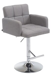 CLP Barhocker Los Angeles Stoff | Höhenverstellbarer Barstuhl Mit Drehbarem Sitz | Bistrohocker Mit Metallgestell Und Fußstütze 