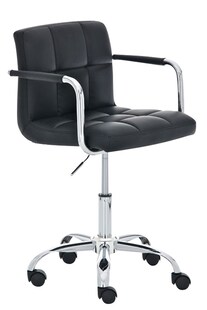 CLP Bürostuhl LUCY mit gestepptem Kunstlederbezug I Drehstuhl mit Leichtlaufrollen I Schreibtischstuhl mit Armlehne 