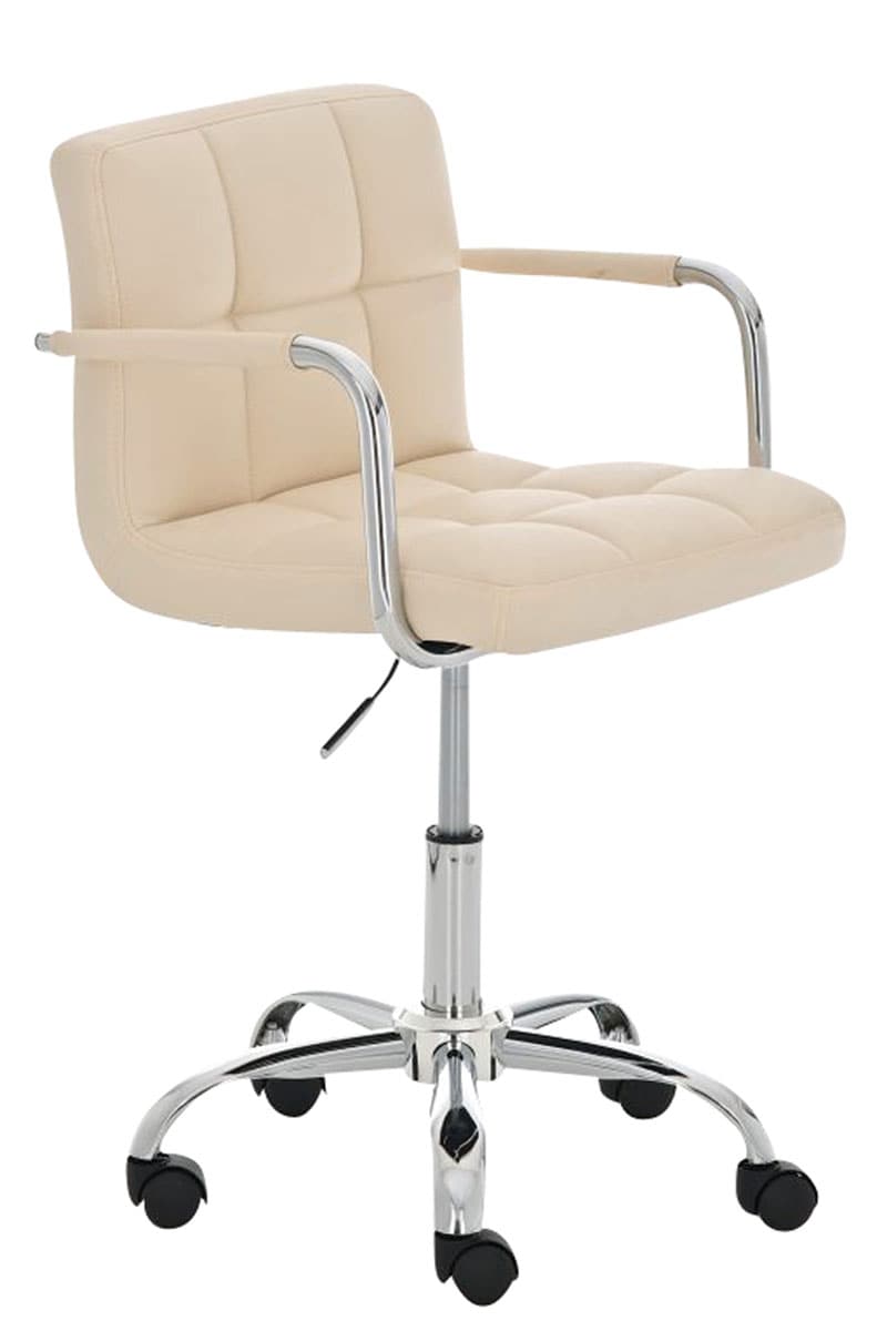 CLP B&uuml;rostuhl LUCY mit gestepptem Kunstlederbezug I Drehstuhl mit Leichtlaufrollen I Schreibtischstuhl mit Armlehne 