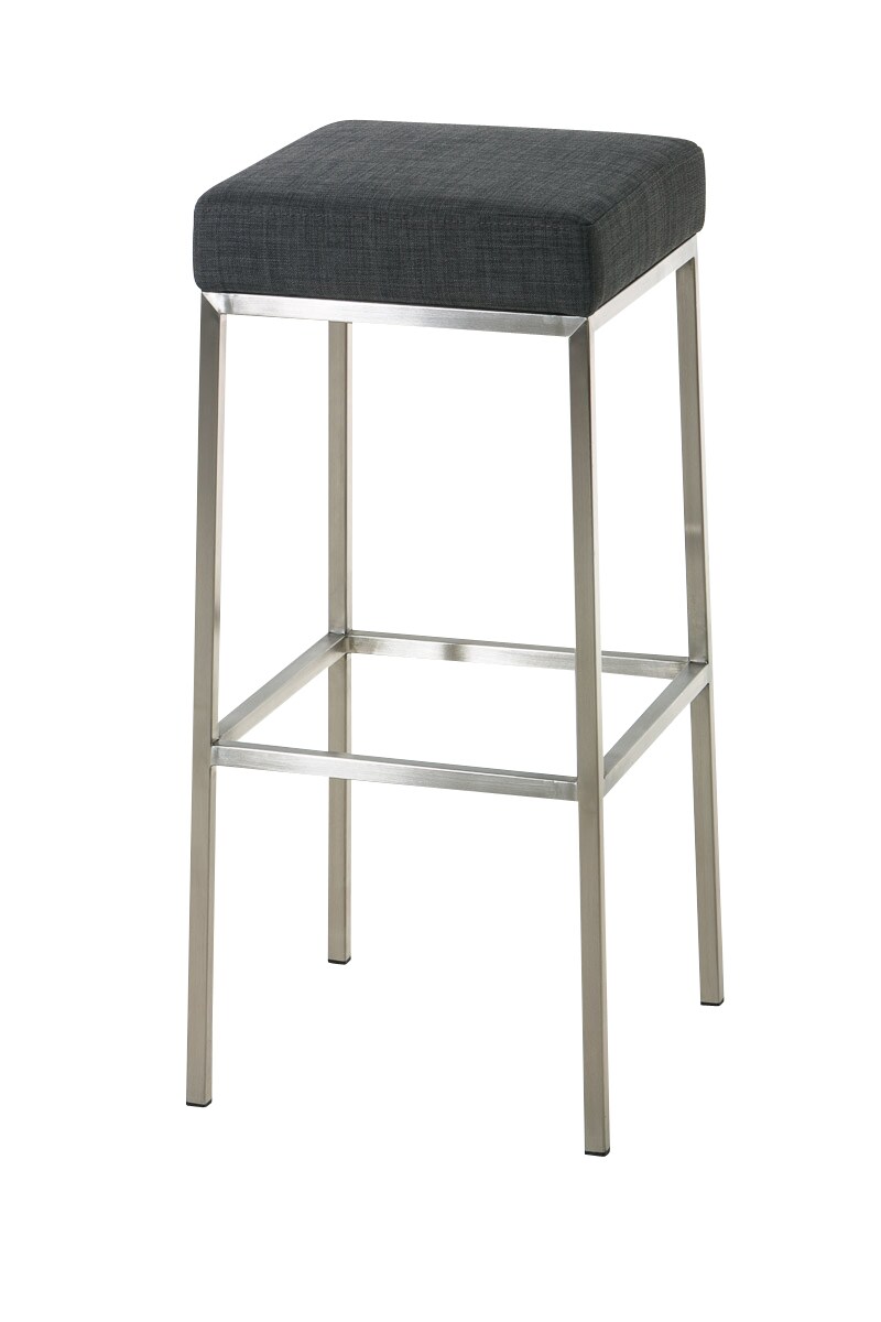 CLP Tabouret de bar Montréal 85 Tissu , Gris foncé/Acier inoxydable