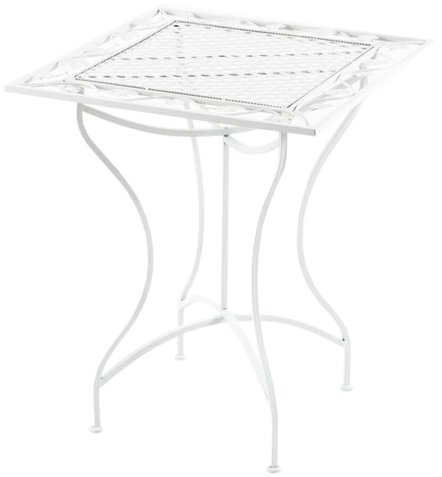 CLP Gartentisch Asina quadratisch 60x60 cm, romantischer Bistrotisch im Jugendstil, Beistelltisch aus Eisen, für Terrasse, Balkon und Garten