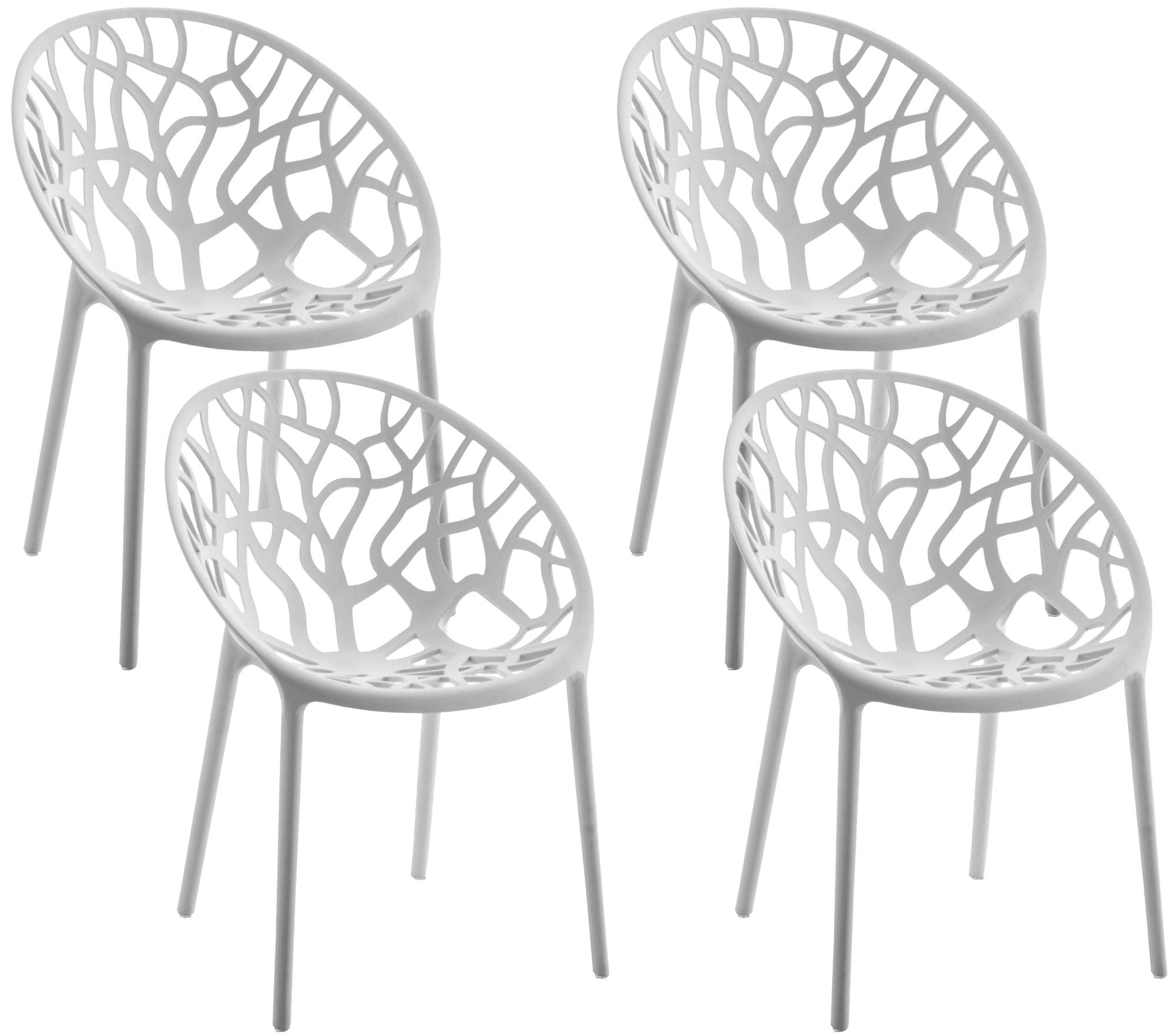 CLP Gartenst&uuml;hle 4er Set stapelbar wetterfest Hope, Gartensessel mit Lehnen UV-best&auml;ndig, Outdoorst&uuml;hle aus Kunststoff bis 150 kg belastbar 