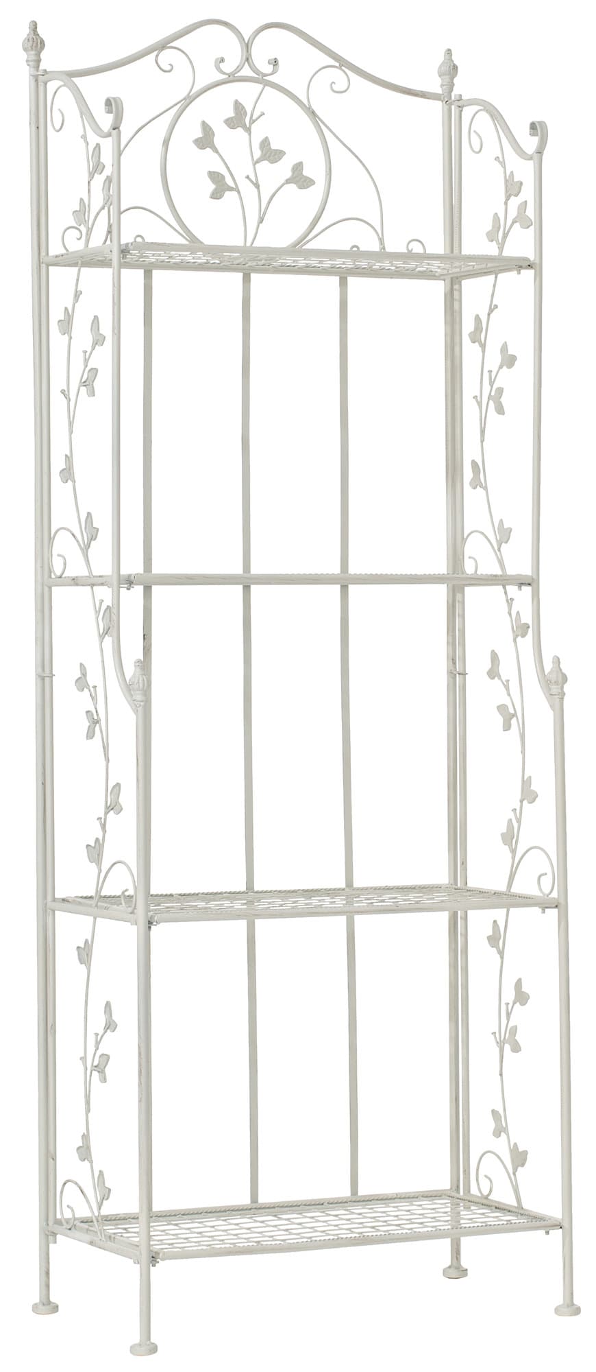 CLP ARONA stabiles Standregal im Landhausstil I Klappbares Eisenregal mit 4 Regalb&ouml;den I In verschiedenen Farben erh&auml;ltlich 