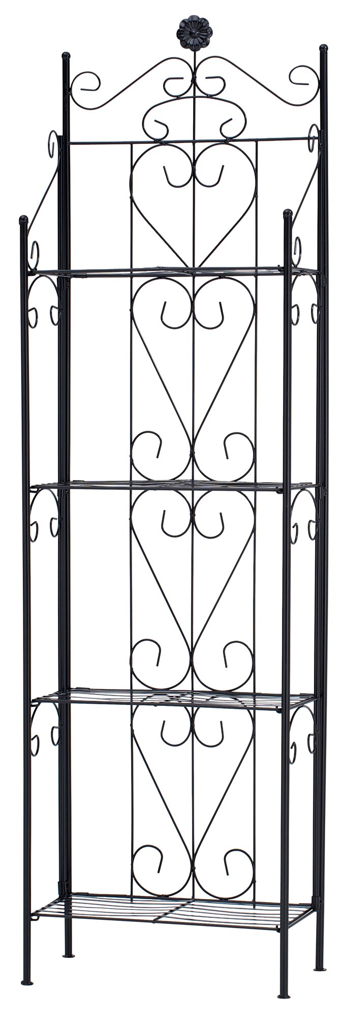 CLP Eisen-Standregal EMMA I Klappregal mit 4 Ablagef&auml;chern im Landhausstil I In verschiedenen Farben erh&auml;ltlich 