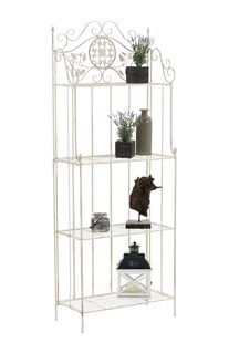 CLP Standregal FLORA aus Eisen I Klappregal mit 4 Ablagefächern im Landhausstil I In verschiedenen Farben erhältlich 