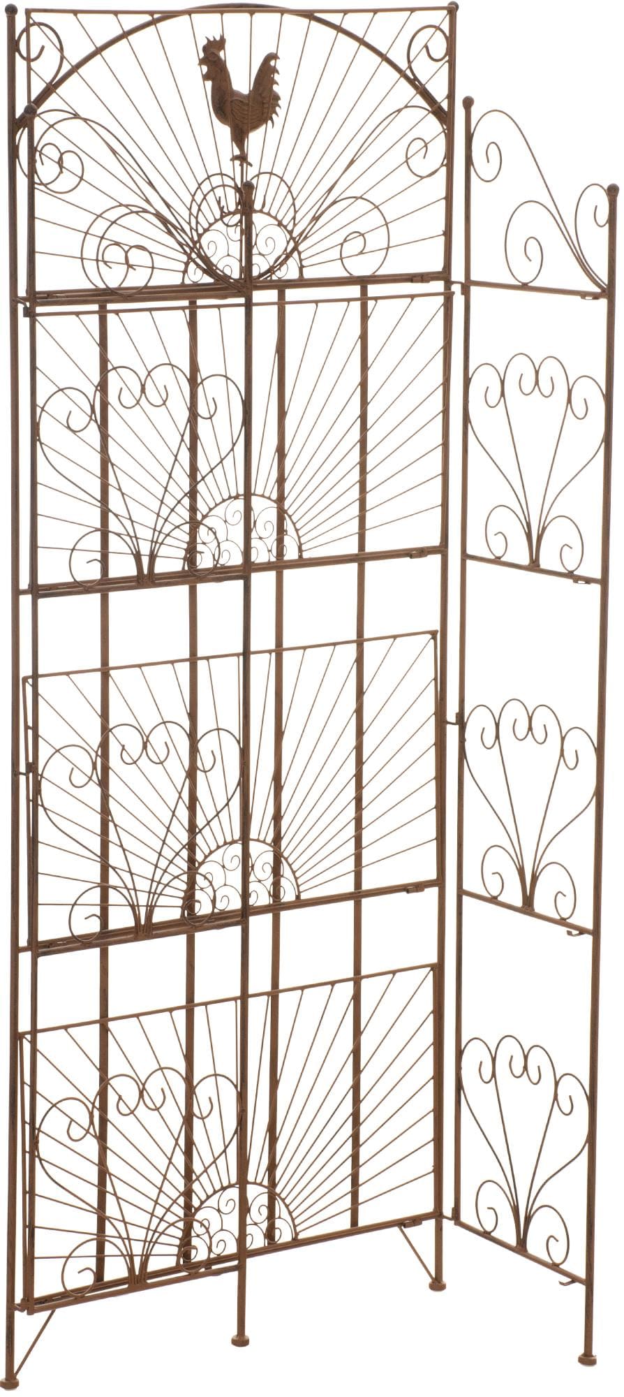 CLP Standregal Mia aus Eisen, Klappregal mit 4 Ablagef&auml;chern im Landhausstil, in verschiedenen Farben erh&auml;ltlich 