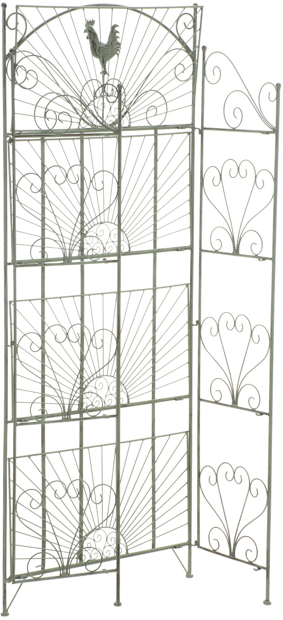 CLP Standregal Mia aus Eisen, Klappregal mit 4 Ablagef&auml;chern im Landhausstil, in verschiedenen Farben erh&auml;ltlich 