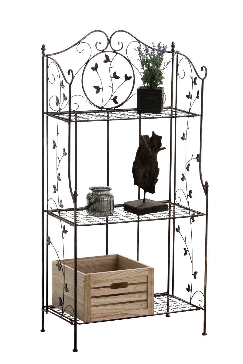 CLP REUS stabiles Standregal im Landhausstil I Klappbares Eisenregal mit 3 Regalb&ouml;den I In verschiedenen Farben erh&auml;ltlich 