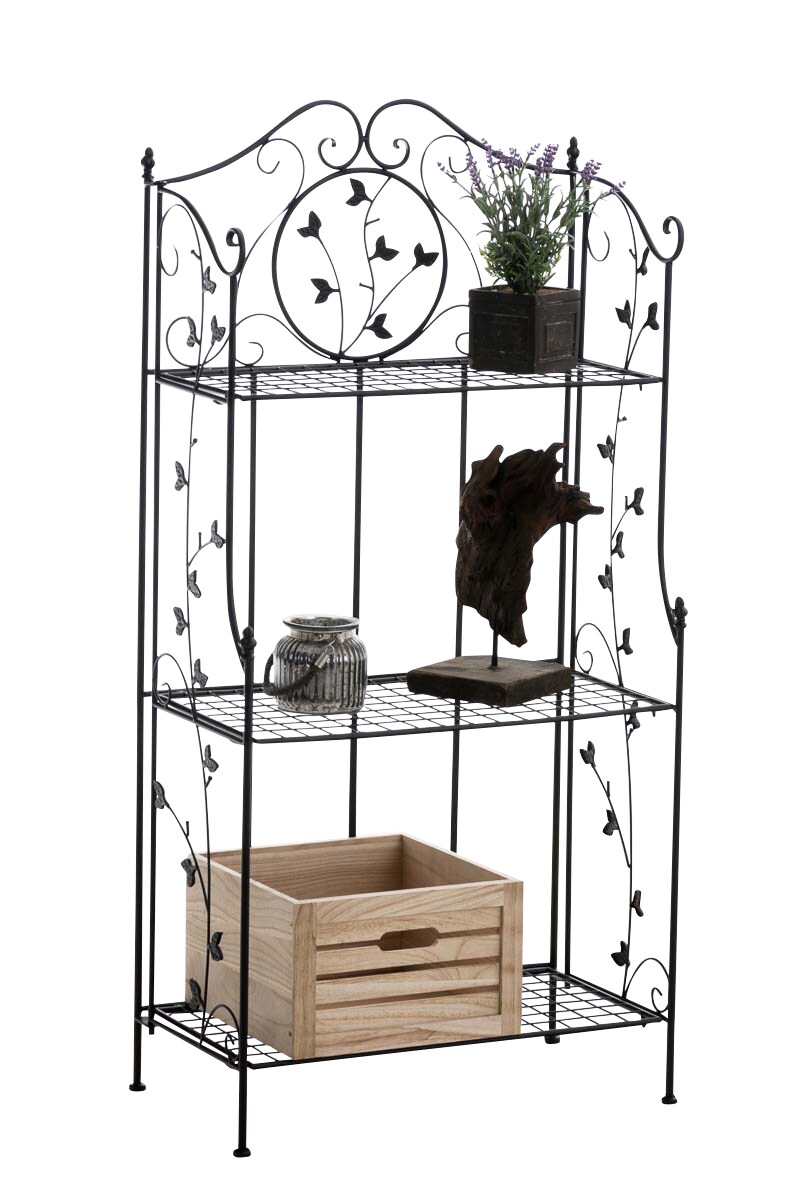 CLP REUS stabiles Standregal im Landhausstil I Klappbares Eisenregal mit 3 Regalb&ouml;den I In verschiedenen Farben erh&auml;ltlich 