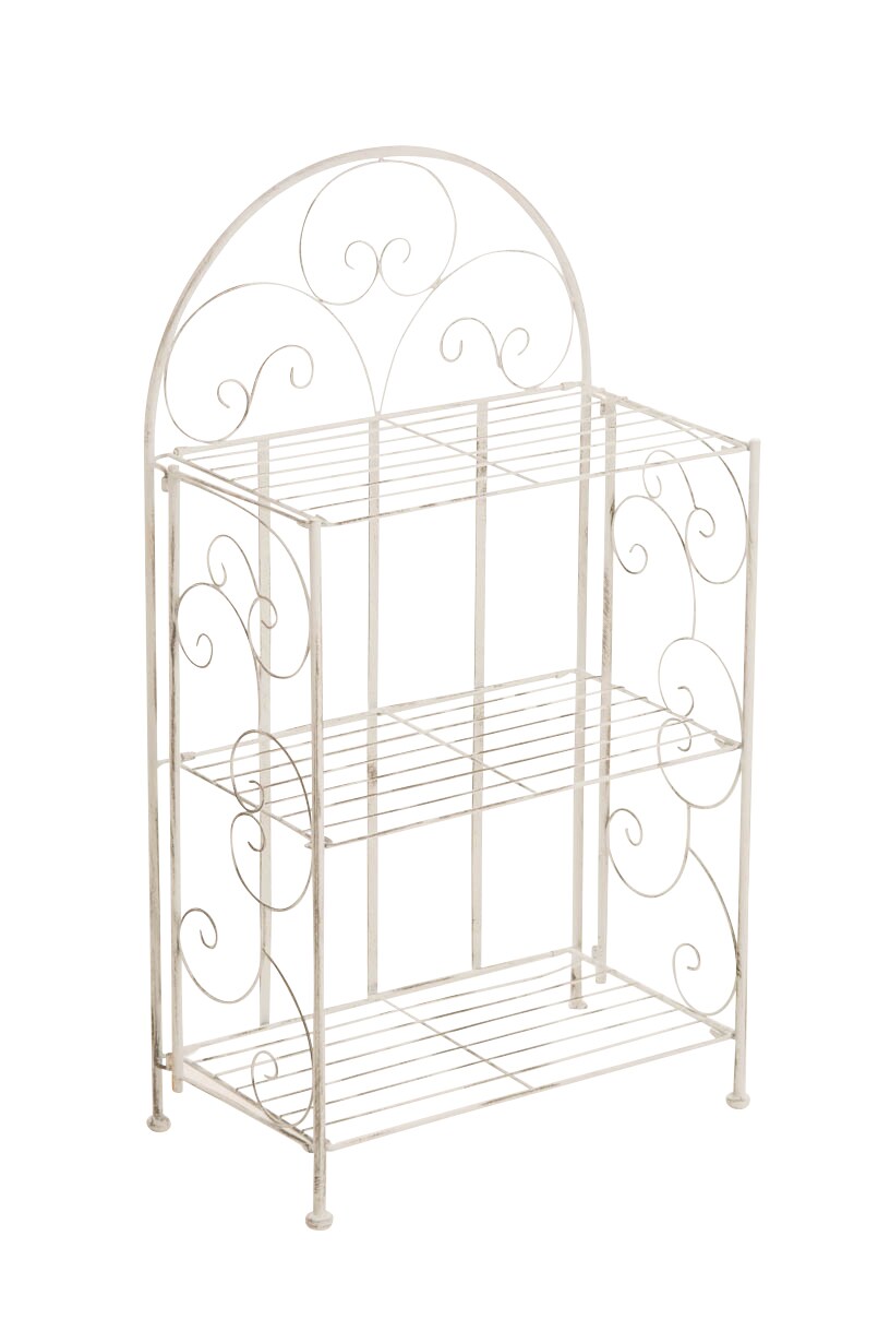 CLP Standregal Rosa im Landhausstil | Klappbares Eisenregal mit 3 Regalebenen | In verschiedenen Farben erh&auml;ltlich 